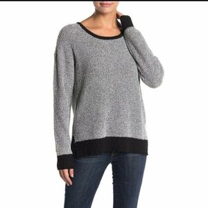 NWT Ady P Marled Boucle Black And White Sweater